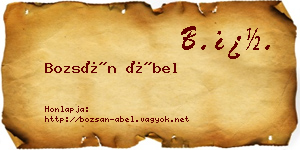 Bozsán Ábel névjegykártya