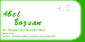 abel bozsan business card